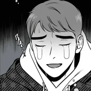 🖤 piangere, triste, manga, emozioni, emotivo telegram sticker