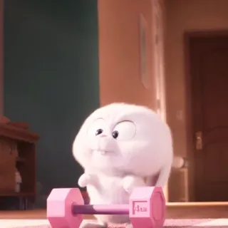 🐰 Snowball The Secret Life of Pets coelho, exercício, halteres, desenho animado, cartoon whatsapp sticker