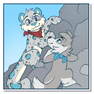 ⛰ Snow leopard and husky whatsapp sticker