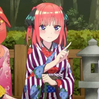 🍷 Nino Nakano The Quintessential Quintuplets Anime, Mangá, Garota, Nino Nakano, The Quintessential Quintuplets, Personagem, Kimono whatsapp sticker