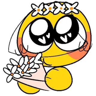 👰 かわいい, 絵文字, 花, 漫画, キャラクター telegram sticker