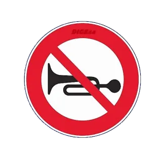 📣 Zakaz używania klaksonu, Ruch drogowy, Znak drogowy, Cisza telegram sticker