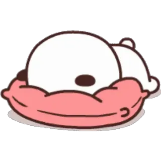 🛌 панда, спящий, милый, животное, подушка, мультфильм, каваий telegram sticker