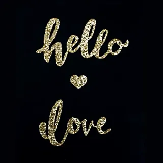 💓 hello love amore, ciao, cuore, oro, glitter, saluto whatsapp sticker