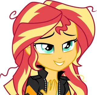 😀 Sunset Shimmer My Little Pony Sunset Shimmer, マイリトルポニー, アニメ, フレンドリー, 笑顔 whatsapp sticker