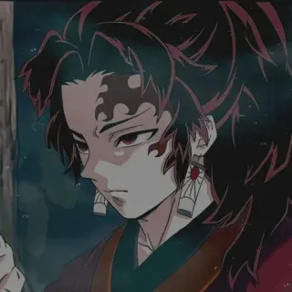 😜 Yoriichi Tsugikuni Demon Slayer アニメ, 漫画, 鬼滅の刃, 継国縁壱, キャラクター telegram sticker