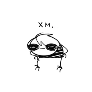 🤔 XM... мультик, персонаж, каракули, смешной, иллюстрация, наклейка whatsapp sticker