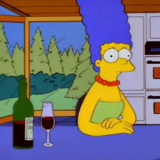 🍷 Marge Simpson The Simpsons cartone animato, Marge Simpson, vino, I Simpson telegram sticker
