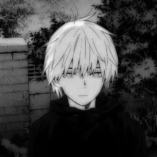 🖤 Anime, Manga, Ragazzo, Felpa con cappuccio, Personaggio, Disegno, Ritratto telegram sticker