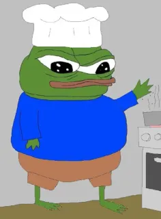 🧑‍🍳 Pepe the Frog pepe, rana, chef, cocina, meme, meme de internet telegram sticker