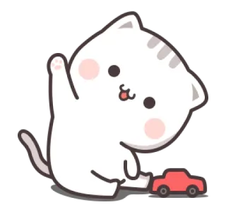 😺 gato, gatito, dibujo animado, lindo, animal, mascota, coche de juguete telegram sticker