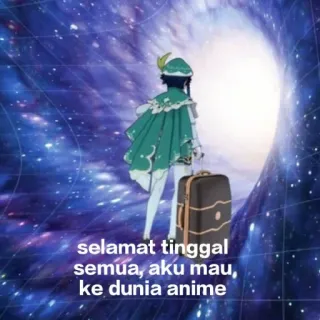 🚶 Venti Genshin Impact selamat tinggal semua, aku mau, ke dunia anime telegram sticker