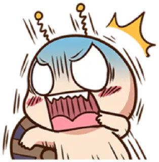 😱 Anime, Reaktion, Überrascht, Schockiert, Verängstigt, Süß, Chibi, Cartoon telegram sticker