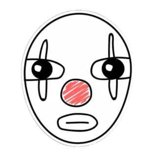 😐 badut, topeng, sedih, menyeramkan whatsapp sticker
