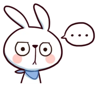 😐 兔子, 动物, 可爱, 卡通, 小兔, 白色, 贴纸 telegram sticker