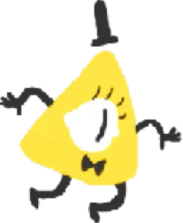 ⚠ Bill Cipher Gravity Falls dessin animé, triangle, oeil, personnage, méchant telegram sticker