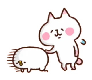 😐 cat, cute, cartoon, animal, kawaii, sticker telegram sticker