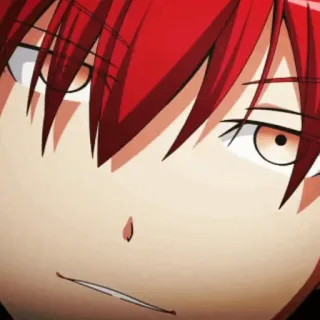 🎈 Karma Akabane Assassination Classroom Anime, Garoto, cabelo ruivo, Karma Akabane, sorriso irônico, escola, Mangá whatsapp sticker