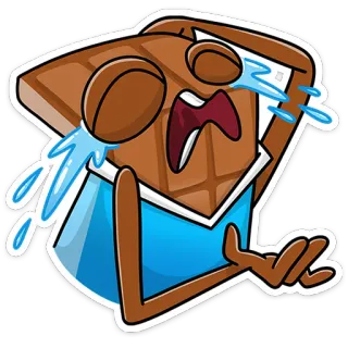 😭 chocolat, pleurer, triste, dessin animé, emoji telegram sticker