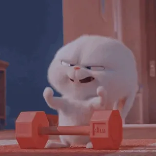 🧊 Snowball The Secret Life of Pets bunny, weightlifting, cartoon, animal, pet, exercise telegram sticker