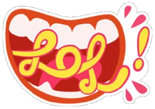 😂 LOL 웃음, 웃긴, ㅋㅋㅋ, 이모티콘, 입, 표정 telegram sticker