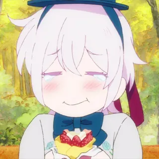 🧬 anime, girl, cute, cake, strawberry whatsapp sticker