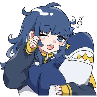 🥱 アニメ, カートゥーン, キャラクター, サメ, かわいい telegram sticker