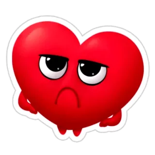 🙁 心, 难过, 卡通, 表情符号 telegram sticker
