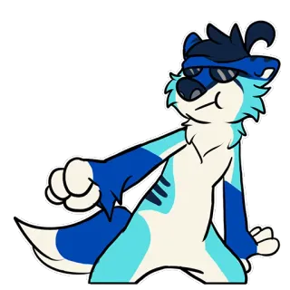 👊 furry, animal, dibujo animado, antropomórfico, gafas de sol, cool, personaje, dibujo telegram sticker