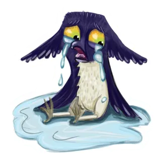 😢 pinguin, weinend, traurig, cartoon, tier, tränen telegram sticker