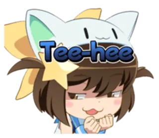 🌝 Tee-hee tee-hee, anime, cute, expression, happy, cartoon telegram sticker