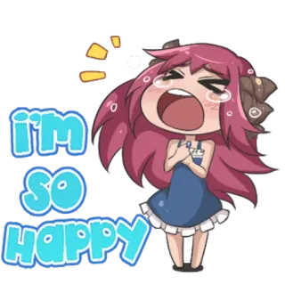 😆 i'm so HAPPY happy, crying, joyful, excited, anime telegram sticker
