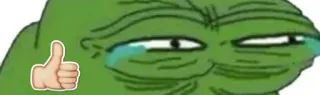 😂 Pepe the Frog Meme, Pepe, Rana, Llorando, Pulgar arriba whatsapp sticker