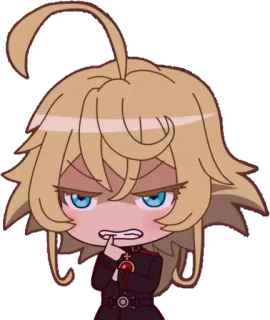 😡 Tanya Degurechaff Saga of Tanya the Evil Anime, Chibi, Tanya Degurechaff, Saga de Tanya la Malvada, Militar, Mujer, Magia telegram sticker