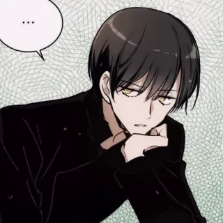 💸 ... anime, manga, cartoon, character, thinking, thoughtful telegram sticker
