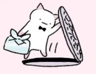 🔍 Katze, Gullydeckel, niedlich, Cartoon, Tier, Fliege telegram sticker
