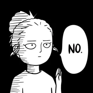 ➖ NO. no, woman, hand, cartoon, denial, rejection, stop telegram sticker