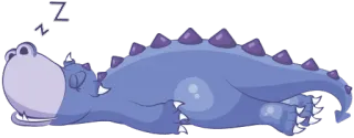 😋 сонный, мультик, динозавр, спящий whatsapp sticker