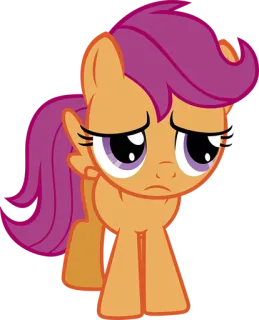 😓 Scootaloo My Little Pony Cartoon, Pferd, Pony, Traurig, My Little Pony, Scootaloo whatsapp sticker