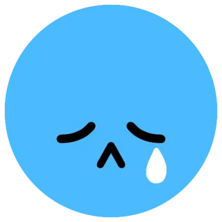 😢 traurig, weinend, blau, Emotion, Tränen, Emoji whatsapp sticker