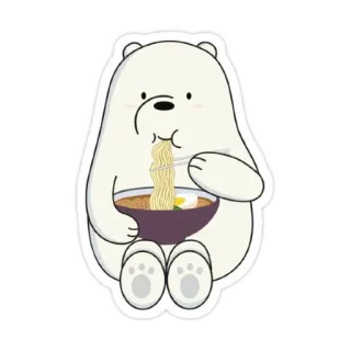 😋 Ice Bear We Bare Bears Oso Polar, We Bare Bears, Cartoon Network, Ramen, Lindo, Oso, Animado telegram sticker