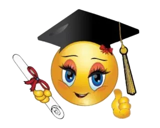 🤠 graduation, emoji, mortarboard, diploma, celebration, congratulations whatsapp sticker