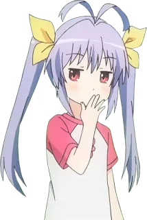 🤭 动漫, 女孩, 双马尾, 可爱, 卡通, 宫内莲华, 悠哉日常大王 telegram sticker