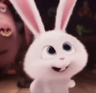 🐰 Snowball The Secret Life of Pets coelho, fofo, desenho animado, animal, animal de estimação whatsapp sticker