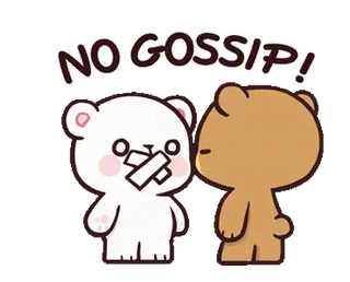๐ค NO GOSSIP! no gossip, gossip, orsi, carino, cartone animato, messaggio whatsapp sticker