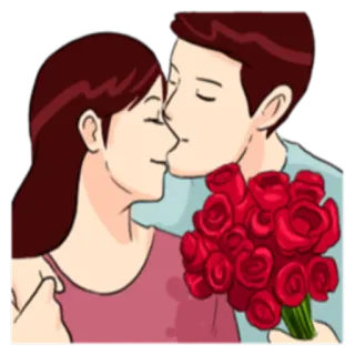 💐 amor, casal, beijo, romance, afeição, rosas, relacionamento telegram sticker