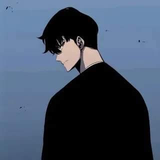 💠 Anime, Karakter, Ilustrasi, Pria, Gambar, Rambut hitam whatsapp sticker