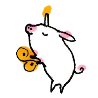 😊 свинья, мультфильм, милый, животное, причудливый, рисунок telegram sticker