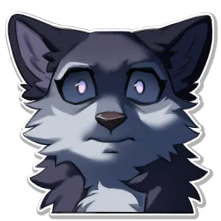 😟 หมาป่า, การ์ตูน, สัตว์, สติกเกอร์, เฟอร์รี่ telegram sticker