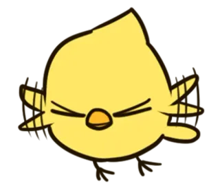 😣 poulet, oiseau, jaune, mignon, animal, dessin animé whatsapp sticker
